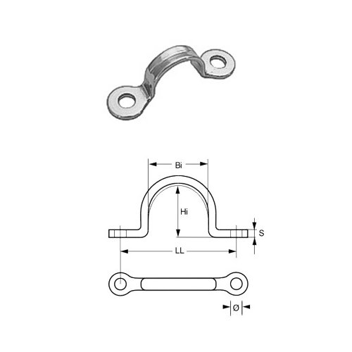 Fenderöse  Edelstahl Flachmaterial 45