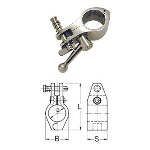 Rohrmittelgelenkstück aufklappbar mit Knebel 25mm