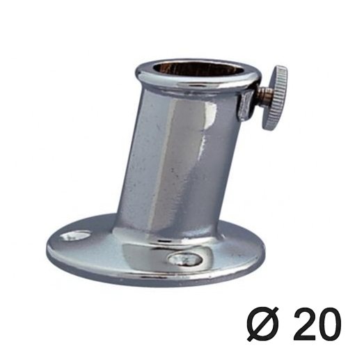 Flaggenstockhalter 20 MS verchromt rund