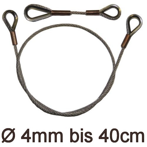 Drahtstropp mit Kauschen 4mm flex bis 40cm