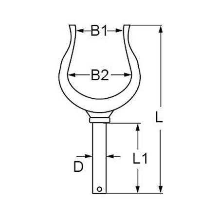 Rudergabel Alu mit Gelenk 45mm / 17 mm