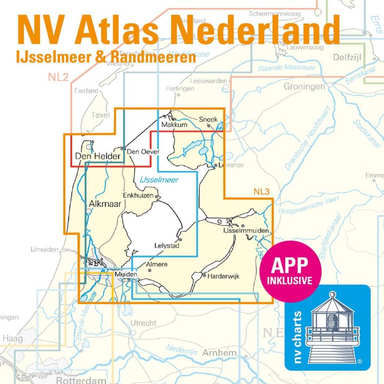 Sportschifffahrtskarten See Serie NL3 Atlas (gebunden 30x42cm)