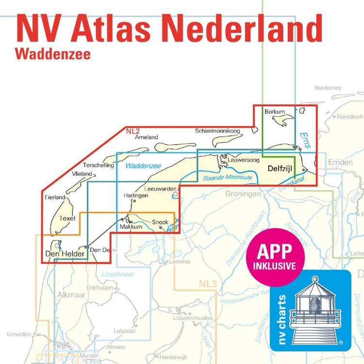 Sportschifffahrtskarten See Serie NL2 Atlas (gebunden 30x42cm)