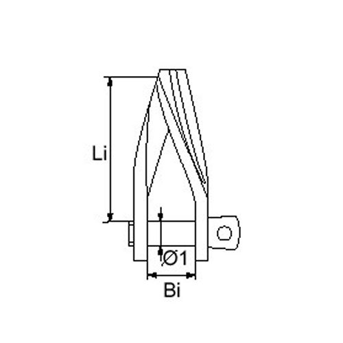 Flachschraubschäkel Edelstahl gedreht 5mm